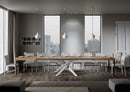 Tavolo Allungabile 180-440x90x77 cm Volantis Quercia Natura Telaio Bianco 