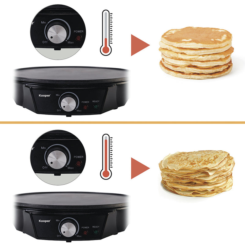 Crepiera Elettrica Antiaderente 1200W Kooper Goody Nera