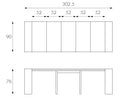 Consolle Allungabile 90x42,5/302,5xH76 cm in Mdf laccato Pinocchio Bianco