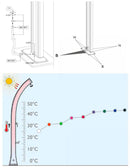 Doccia Solare da Esterno Giardino 20L Miscelatore e Lavapiedi Arkema Happy One Cherry