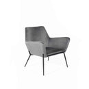 Poltrona 71,5x54xH70 cm in Velluto Gin Antracite e Nero