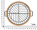 Mensola Rotonda da Parete 72,5x18x65 cm in Metallo e Rattan