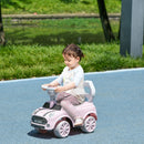 Macchina Cavalcabile per Bambini 18-36 Mesi 53x25x35 cm a Spinta Manuale con Clacson e Volante Funzionante in PP Rosa      