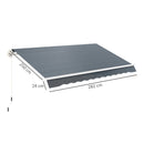Telo di Ricambio Tenda Parasole Retrattile 282x250 cm in Poliestere Anti UV 50+ Grigio   