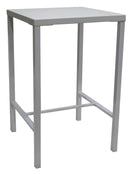 Tavolo Alto da Giardino 70x70xH110 cm in Metallo Utility Bianco