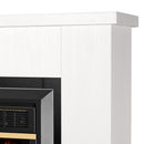 Camino Elettrico da Pavimento 85,5x115x27 cm Effetto Fiamma 1500W Brooklyn & Mars Bianco/nero