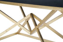 Panca Piramid Doppia 140x40x45 cm in Ferro e Spugna e Poliestere Nero e Oro