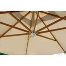 Ombrellone da Giardino Decentrato in Alluminio 3,5X3,5m con Manovella Vorghini ConTract Legno e Sabbia