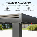 Set  9 Pezzi Pranzo da Esterno con Tavolo Estensibile in Alluminio e 8 Sedie Grigio      