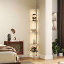 Lampada da Terra 41x29,5x163,5 cm con 4 Ripiani Luce LED Regolabile su 3 Livelli 4 Ripiani Rovere      