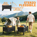 Carrello da Giardino 80L Pieghevole con Maniglia Regolabile, in Metallo e Tessuto Oxford, 78x47.5x92 cm, Nero      