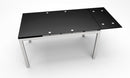Tavolo Allungabile in Metallo 110/170x70x76cm TFT Glass Nero Grigio