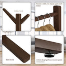 Stand Appendiabiti in Bambù 65x40x132-170 cm con 8 Ganci e Barra Portata 120 kg Rovere      
