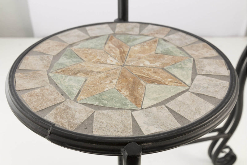 Set 3 Portapiante in Ferro Battuto con Mosaico Soriani Cipro