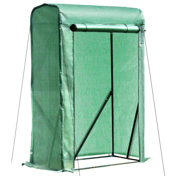 Gartengewächshaus mit Rolltor 100 x 50 x 150 cm aus Stahl und grünem PE acquista