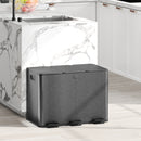 Pattumiera a 3 Sezioni da 20L 61,9x36,6x56,7 cm con Coperchio Silenzioso in Acciaio Inox e PP Nero  