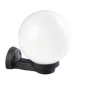 Lampada Applique a Sfera Opale in Alto Colore Nero Diametro 20Cm per Esterno Linea Globo Sovil