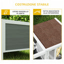 Conigliera da Esterno 105x57,5x51,5 cm con Casetta Area di Corsa e Vassoio in Legno Metallo e PET Grigio      