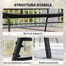 Divano da Esterno 117x67x80 cm Loveseat 2 Posti con Seduta e Schienale Intrecciato in Rattan PE e Acciaio Nero      