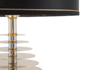Lampada da Terra Round Glam Ø40x180 cm in Ferro Plastica e Poliestere Nero e Oro