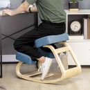 Sedia Ergonomica con Inginocchiatoio 51x69x58 cm in Betulla e Poliestere Blu  