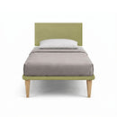 Letto Singolo con Rete Rivestita Microfibra Tè Verde Tessis Testata Flat Varie Misure