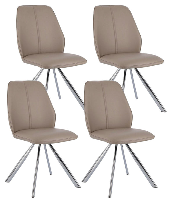 Set 4 Sedie 44x62x88h cm Maxwell Pu Tortora online