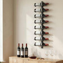 Portabottiglie da Parete 27x10x93,5 cm per 8 Bottiglie di Vino in Acciaio Nero      