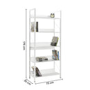 Libreria in Legno 73x176x35 cm Scaffale 5 Ripiani per Ufficio Bianco