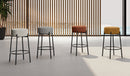 Set 2 Sgabelli Syd 41x41x67 cm in Tessuto Grigio Chiaro       
