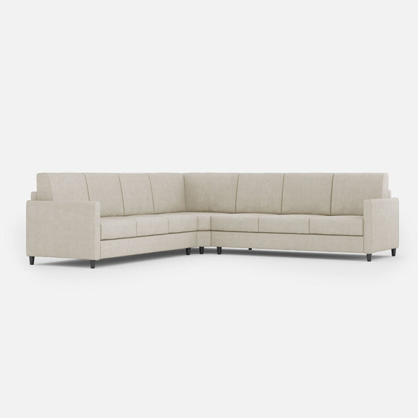 Divano Angolare 7 Posti 281x281x85 cm Karay in Tessuto Latte online