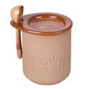 Barattolino Zucchero di Canne con Cucchiaino Ø8x11 cm 400 ml in Ceramica VdE Tivoli 1996 