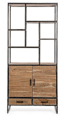 Libreria 2 Ante 2 Cassetti 90x40x200h cm Elmer 