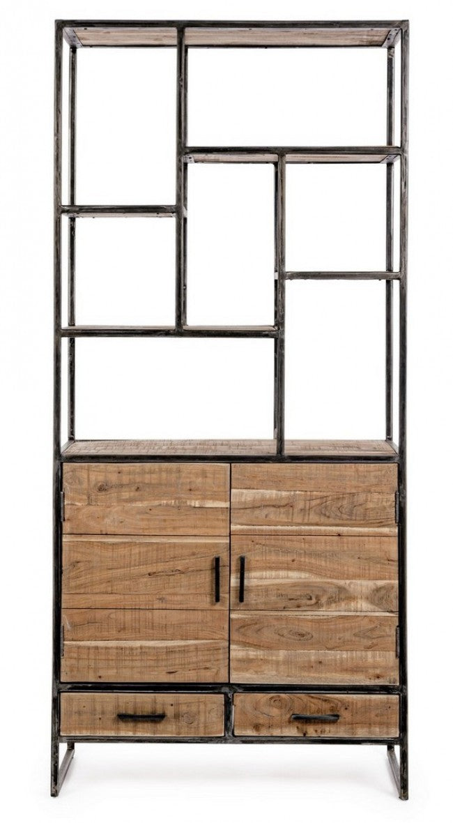 Libreria 2 Ante 2 Cassetti 90x40x200h cm Elmer 