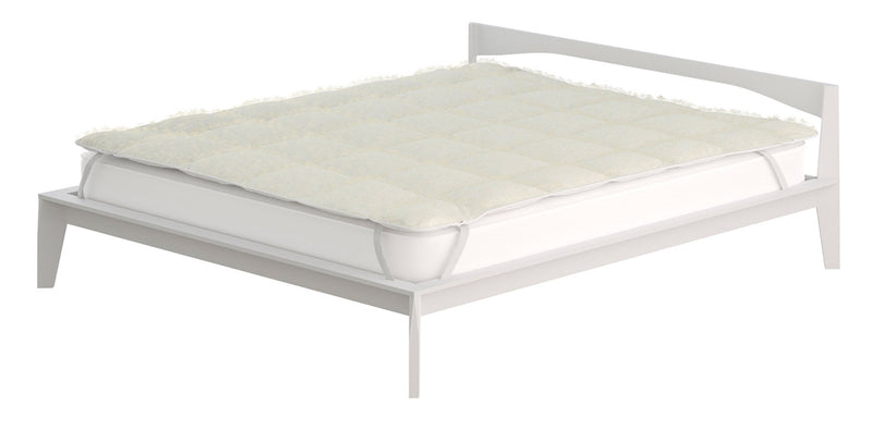 Topper Trapuntato 300 gr/mq con Elastici Sherpa Bianco Varie Misure