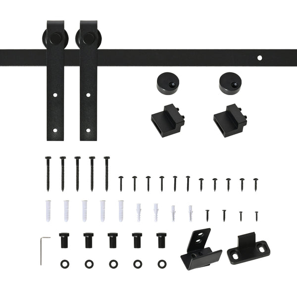 acquista Kit per Porta e Ante Scorrevoli per Mobili con Binario 200 cm in Acciaio Nero