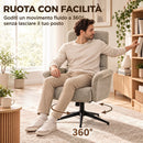 Poltrona con Poggiapiedi 78x78x115 cm Girevole e Reclinabile con Poggiatesta Regolabile Marrone Chiaro      