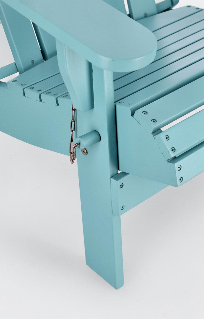 Poltrona Pieghevole da Giardino 70x80x85 cm in Legno Filadelfia Azzurro-Beige