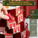 Calendario Avvento di Natale a Cono 22x22x35 cm Con 10 Luci a LED in Compensato