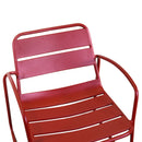 Set Tavolino e 2 Poltrone da Giardino in Metallo Bistro Rosso