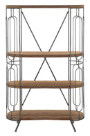 Libreria New Mexico 100x38x150,5 cm in Ferro e MDF Marrone e Grigio