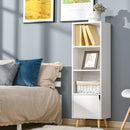 Libreria con 3 Ripiani e 1 Armadietto 40x30x129,5 cm in Legno Bianco