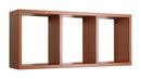 Mensola Rettangolare 3 Scomparti da Parete 70x30x15.5 cm in Fibra di Legno Tristano Ciliegio