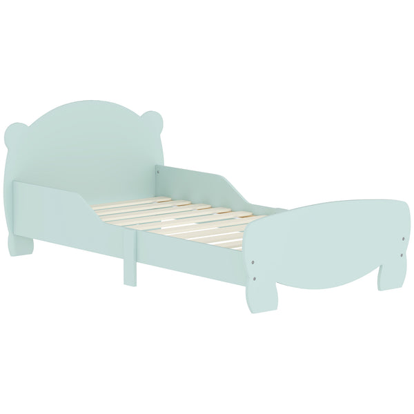 Struttura Letto Singolo per Bambini Orso 143,5x80x55 cm con Sponde Laterali in Legno Verde acquista