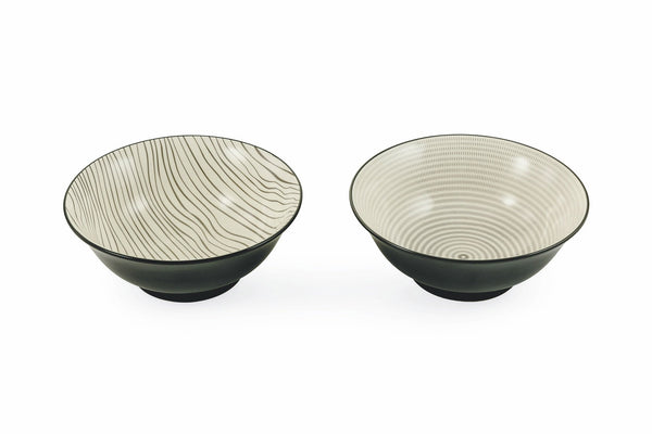 Salatschüssel aus Steinzeug Ø21x8,5 cm Villa d'Este Home Tivoli Verwirrung Spirale oder Linien sconto