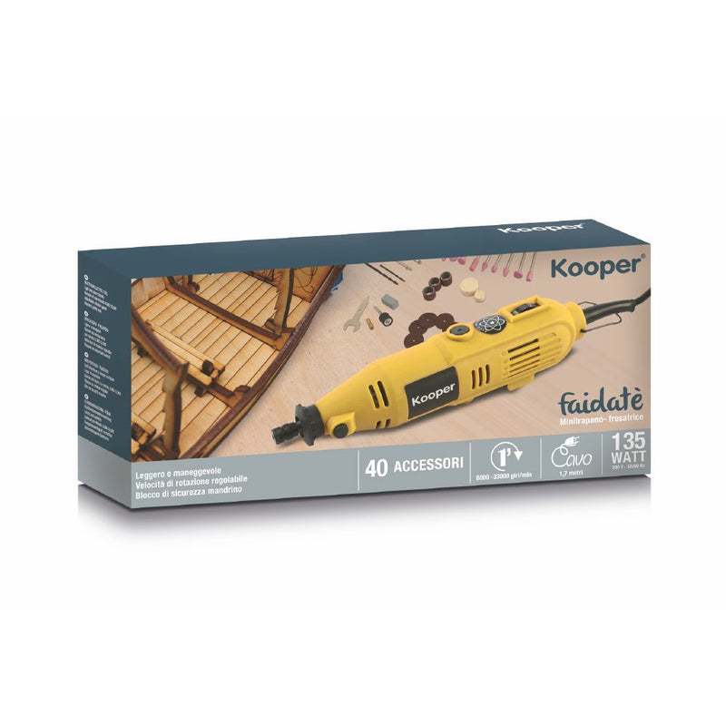 Fresatrice Multifunzione 135W con Accessori Kooper Faidatè Giallo