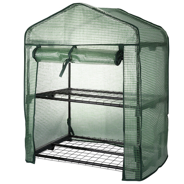 prezzo Serra da Balcone a 2 Ripiani 68x48x93 cm Telaio in Plastica e Struttura in Acciaio Verde