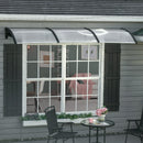 Tettoia in Policarbonato e Alluminio per Balconi 303x96x27 cm Finestre e Porte Nero e Trasparente