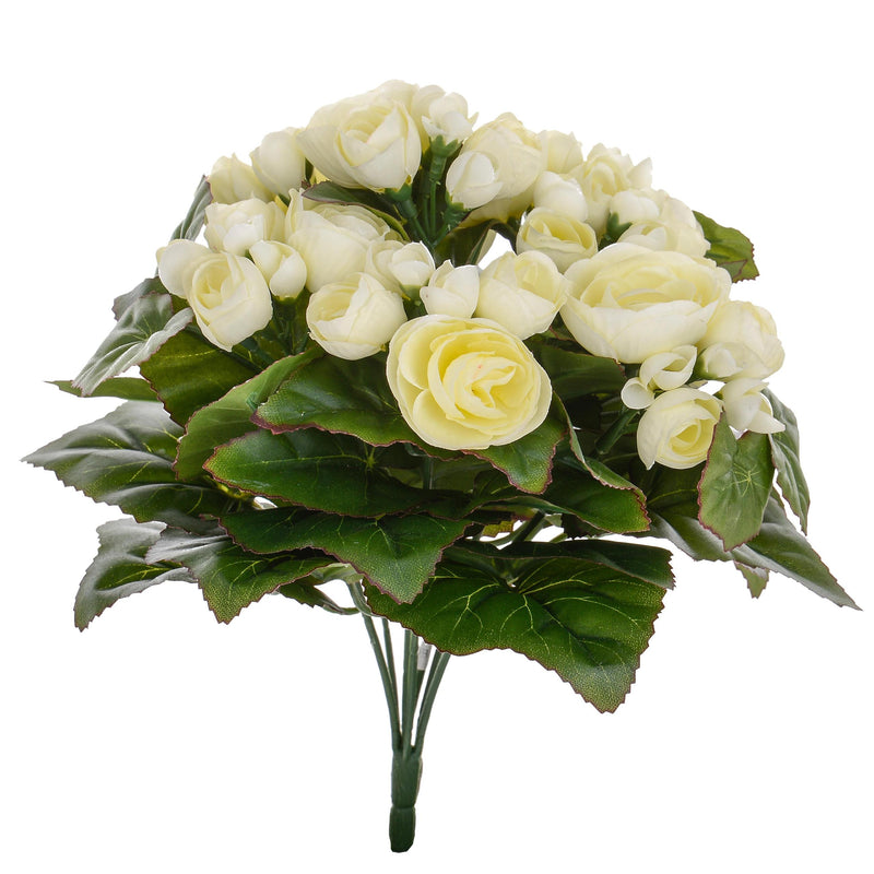 Set 3 Bouquet Artificiale di Begonia Altezza 28 cm 