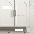 Mobile Sottolavabo per Bagno 90x30x63 cm a 2 Ante con Ripiani Aperti e Regolabili in Pannelli di Particelle e MDF Crema      